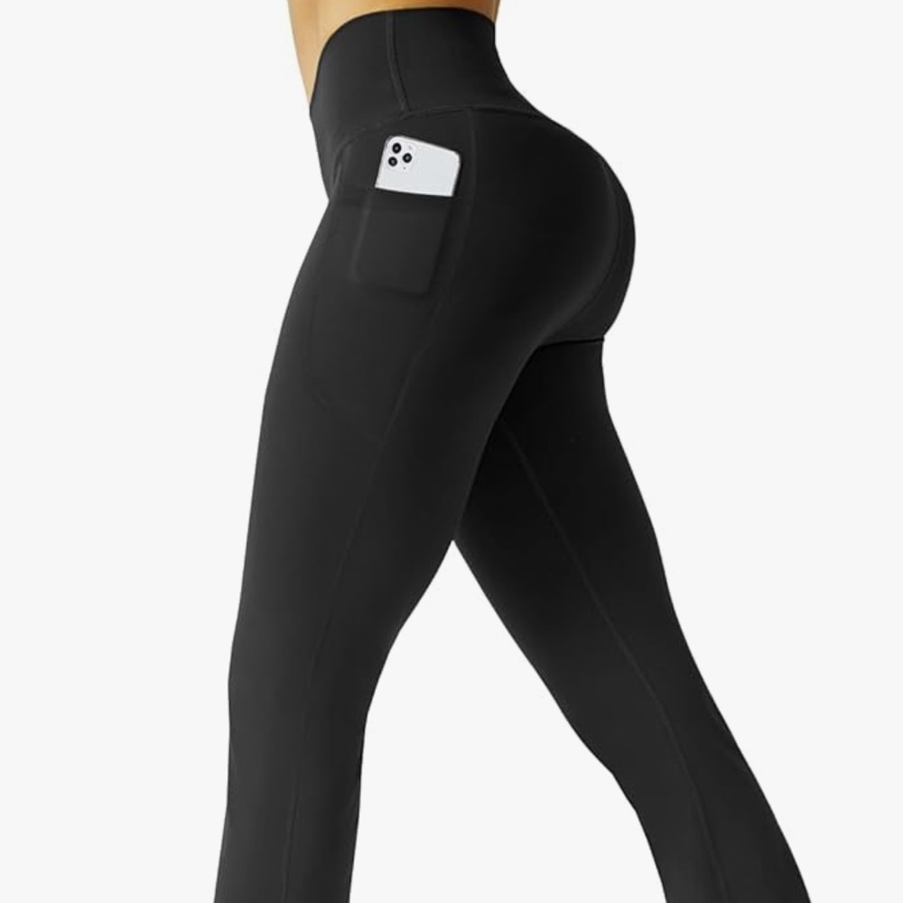 Women's Yoga Pants with Pockets High Waist Flared Leggings Bootcut Pants Sz L - Picture 4 of 7